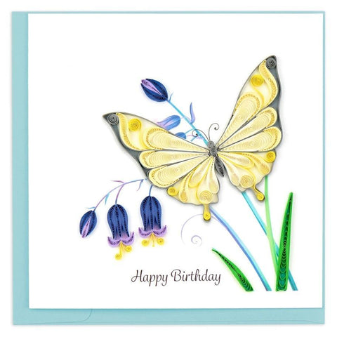 Birthday Butterfly & Bluebells Quilling Card