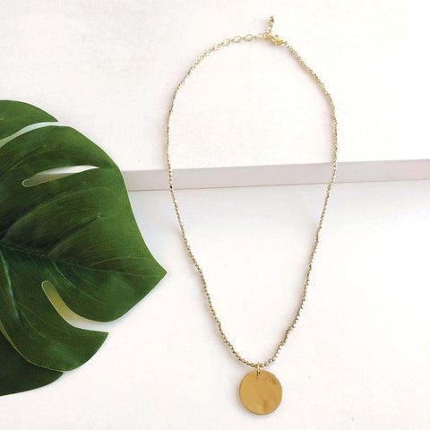 Simple Medallion Necklace | Gold