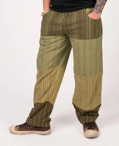Unisex Patchwork Pants | Green | 5 sizes