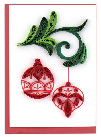 Quilling Card Gift Enclosure | Red Ornaments