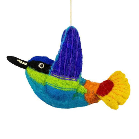 Woolie Bird Ornament | Rainbow Hummingbird