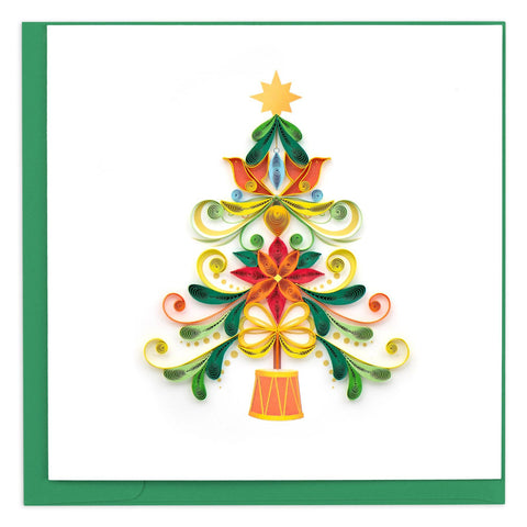 Turtle Doves Christmas Tree Quilling Card
