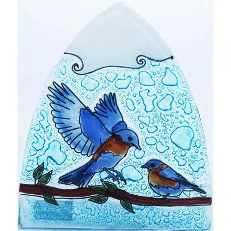 Recycled Glass Night Light | Blue Birds