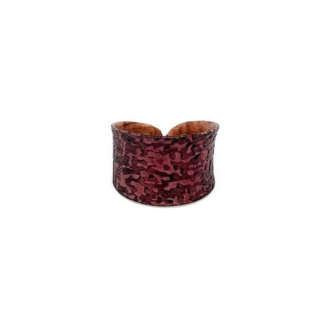 Copper Patina Ring | Red Marbled Print