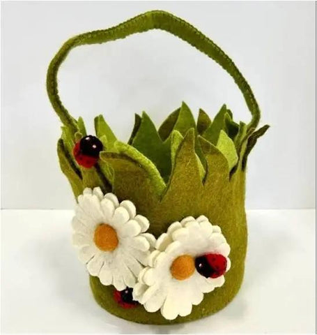 Easter | Easter Basket w/Daisies & Ladybugs