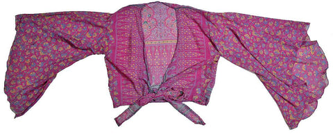 Upcycled Sari Butterfly Tie Top