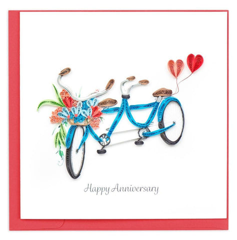Tandem Bicycle Anniversary Quilling Card
