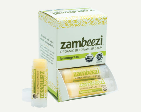 Zambeezi Organic Beeswax Lip Balm | Lemongrass