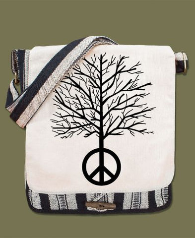 Canvas Messenger Bag | Natural | Peace Tree