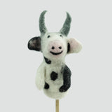 Felted Wool Finger Puppet | Cow