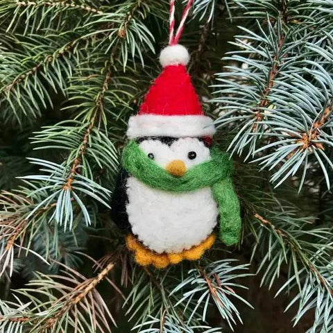 Wool Ornament | Christmas Penguin