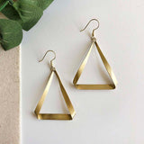 Folded Triangle Hoops | Gold