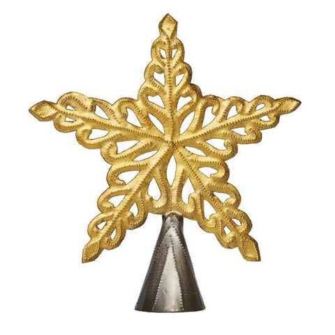 Haitian Metal Art | Tree Topper | Gold Blooming Star