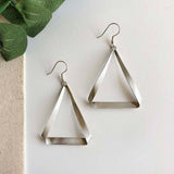 Folded Triangle Hoops | Silver