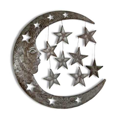 Haitian Metal Art | Moon and Stars Sky