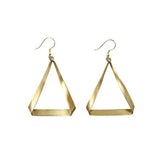 Folded Triangle Hoops | Gold