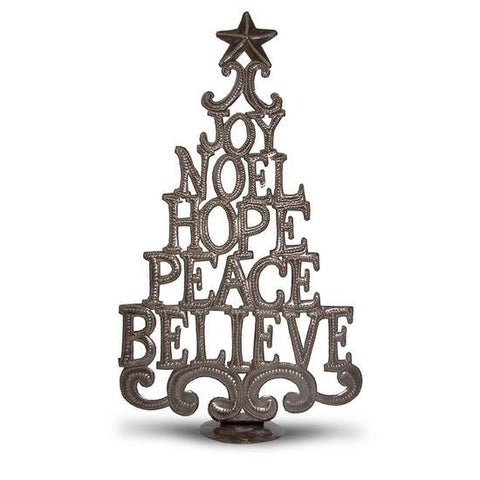 Haitian Metal Art | Christmas Word Tree