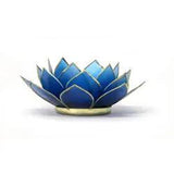 Capiz Tea Light Holder | Gemstone Lotus | Sapphire
