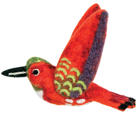 Woolie Bird Ornament | Rufous Hummingbird