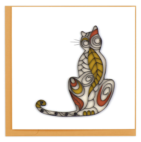 Cat Silhouette Quilling Card