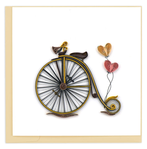 Vintage Bicycle Quilling Card