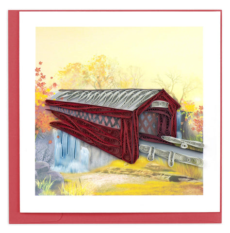 Autumn Covered Bridge Quilling Card