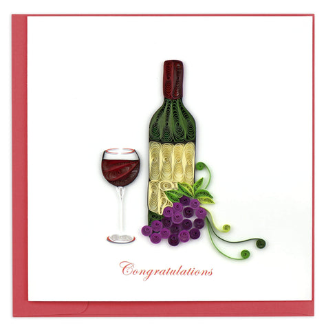 Wine Congrats Quilling Card