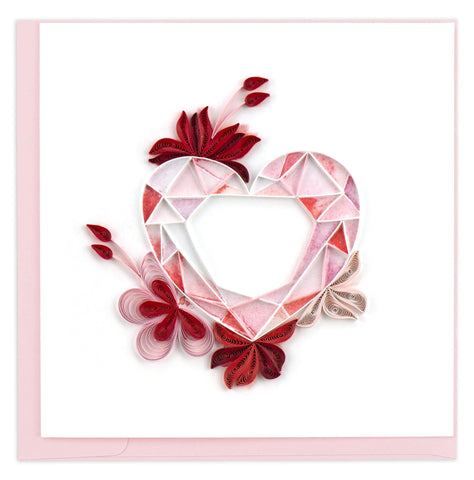 Gemstone Heart Quilling Card
