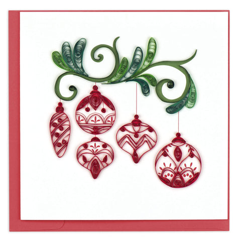 Red Ornaments Quilling Card