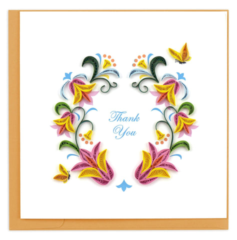 Thank You Flower Wreath Quilling Card
