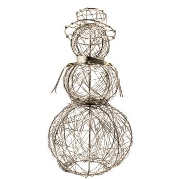 Wrapped Wire Snowman | Silver