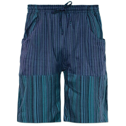 Unisex Patchwork Shorts | Blue | 5 sizes