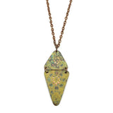 Copper Patina Necklace | Light Green Floral