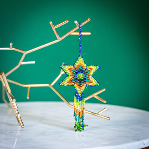 Beaded Ornament | Star | Multi-Color | 2 Sizes