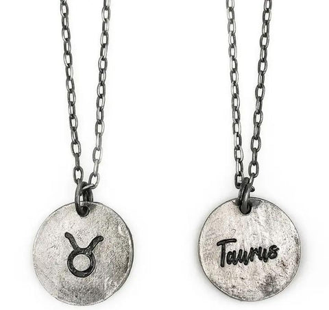 Zodiac Pewter Glyph Necklace | Taurus
