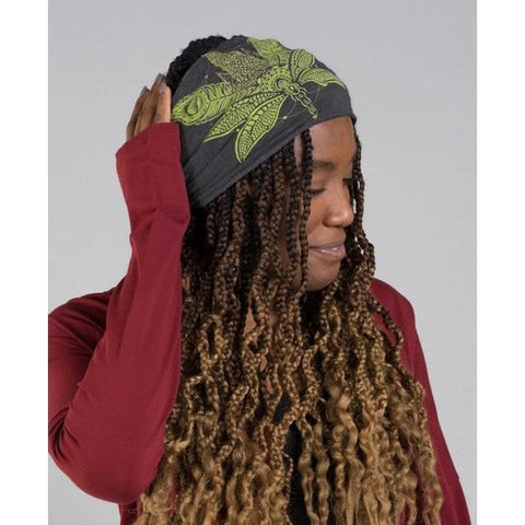 Boho Headband | Sacred Cannabis | Eco Black