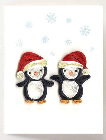 Quilling Card Gift Enclosure | Christmas Penguins