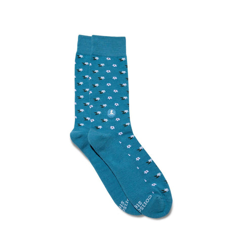 Socks That Find A Cure | Blue w/Flowers