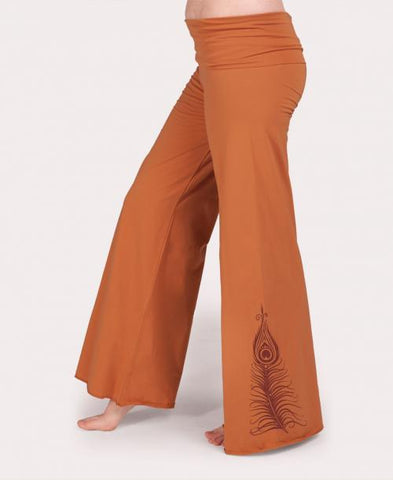 Organic Flowy Pants | Peacock Feathers | 6 sizes