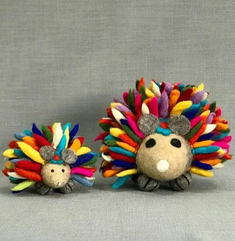 Felted Wool Hedgehog | Rainbow | 2 Sizes