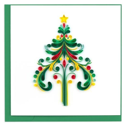 Ornate Christmas Tree Quilling Card