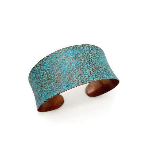 Copper Patina Bracelet | Turquoise Scallop Design