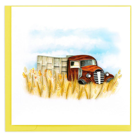 Vintage Farm Truck Quilling Card