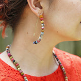 Kantha Linear Arc Earrings