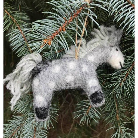 Wool Ornament | Grey Dappled Horse