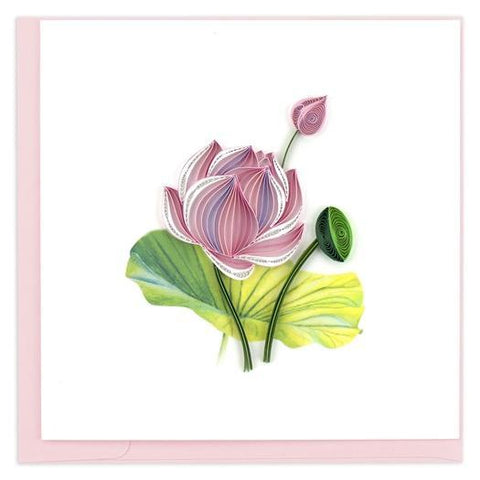 Pink Lotus Quilling Card